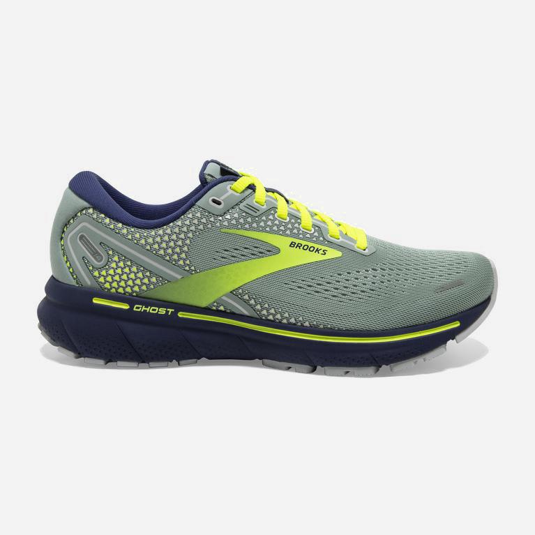 Brooks Ghost 14 Womens Cushioned Road Running Shoes - Blue Surf/Cobalt/Nightlife/Green Yellow - Phil